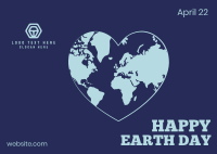 Heart-shaped Earth Postcard