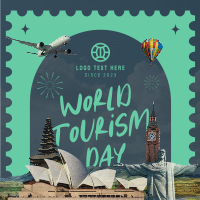 Nostalgic Tourism Collage Instagram Post Design