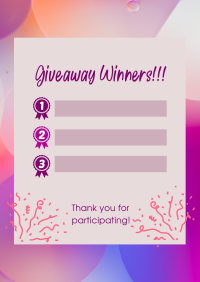 Aesthetic Giveaway Winners Poster