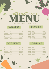 Fun Trendy Salad Bar Menu