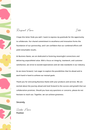 Floral Tulips Letterhead Image Preview