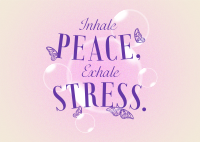 Relaxation Breathing  Quote Postcard Design