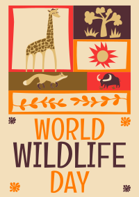 Paper Cutout World Wildlife Day Poster