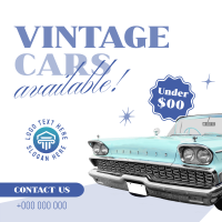 Vintage Cars Available Instagram Post