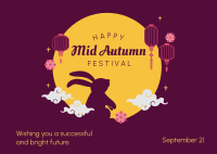 Mid Autumn Festival Rabbit Postcard