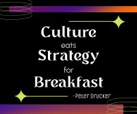 Culture eats strategy Facebook Post