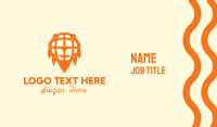 Orange Lion Globe Business Card Design