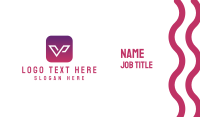 Letter V App Business Card