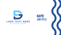 Blue DG Monogram Business Card Design