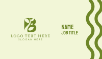 Organic Vine Letter B Business Card Design