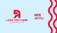 Red Tech Letter R  Business Card