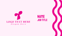 Pink Fashion Letter T Business Card