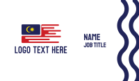 Flying Malaysian Flag Business Card