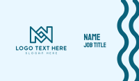 Blue M & N Monogram Business Card Design