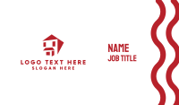 Red Polygon House Business Card Design