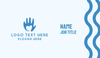 Blue Hand Business Card example 3