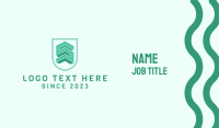 Green Shield Badge Business Card Design