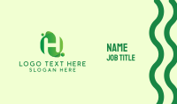 Green Eco Letter H Business Card Design