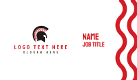 Red & Grey Spartan Helmet Business Card