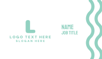 Turquoise Bold Letter A Business Card