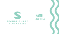 Turquoise Bold Letter A Business Card