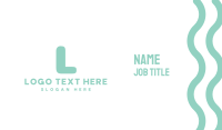 Turquoise Bold Letter A Business Card