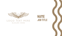 Shield Skeleton Wings Business Card Design