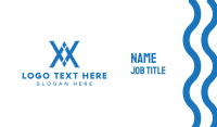 Blue Diamond Letter X Business Card Design