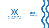 Blue Diamond Letter X Business Card Image Preview