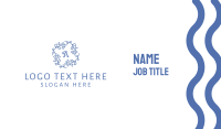Blue Wreath Lettermark Business Card Design