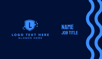 Tech Shield Lettermark Business Card