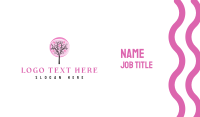 Pink Cherry Blossom Tree Business Card Design