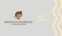 Happy Brown Haired Cartoon Boy Business Card Design