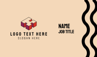 3D Pixel Letter K Business Card