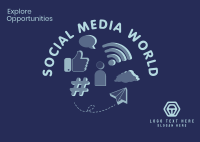 Social Media World Postcard