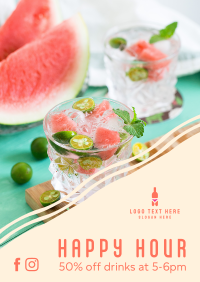 Watermelon Cocktail Poster