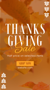 Thanksgiving Leaves Sale Instagram Story