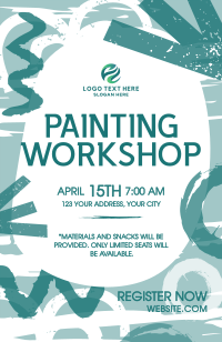 Abstract Paint Brush Invitation