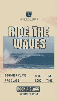 Ride the Waves Surf Class Instagram Reel