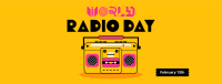 Radio Day Retro Facebook Cover Image Preview