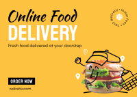 Fresh Burger Delivery Postcard