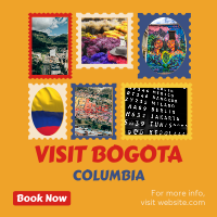 Travel to Colombia Postage Stamps Instagram Post