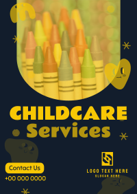 Quirky Faces Childcare Service Poster