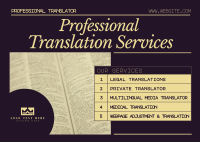 Minimalist Translation Services Postcard