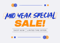 Minimalist Mid Year Sale Postcard