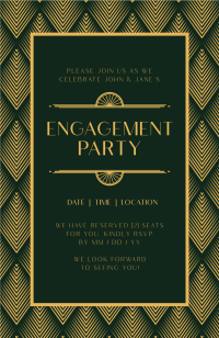 Deco Chic Engagement Invitation Design