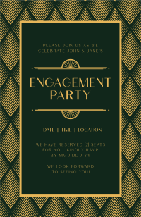 Deco Chic Engagement Invitation Image Preview