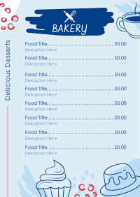 Tasty Desserts Bakery Menu Image Preview