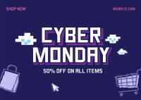 Pixel Cyber Monday Postcard Design