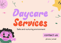 Playful Daycare Services Postcard Design